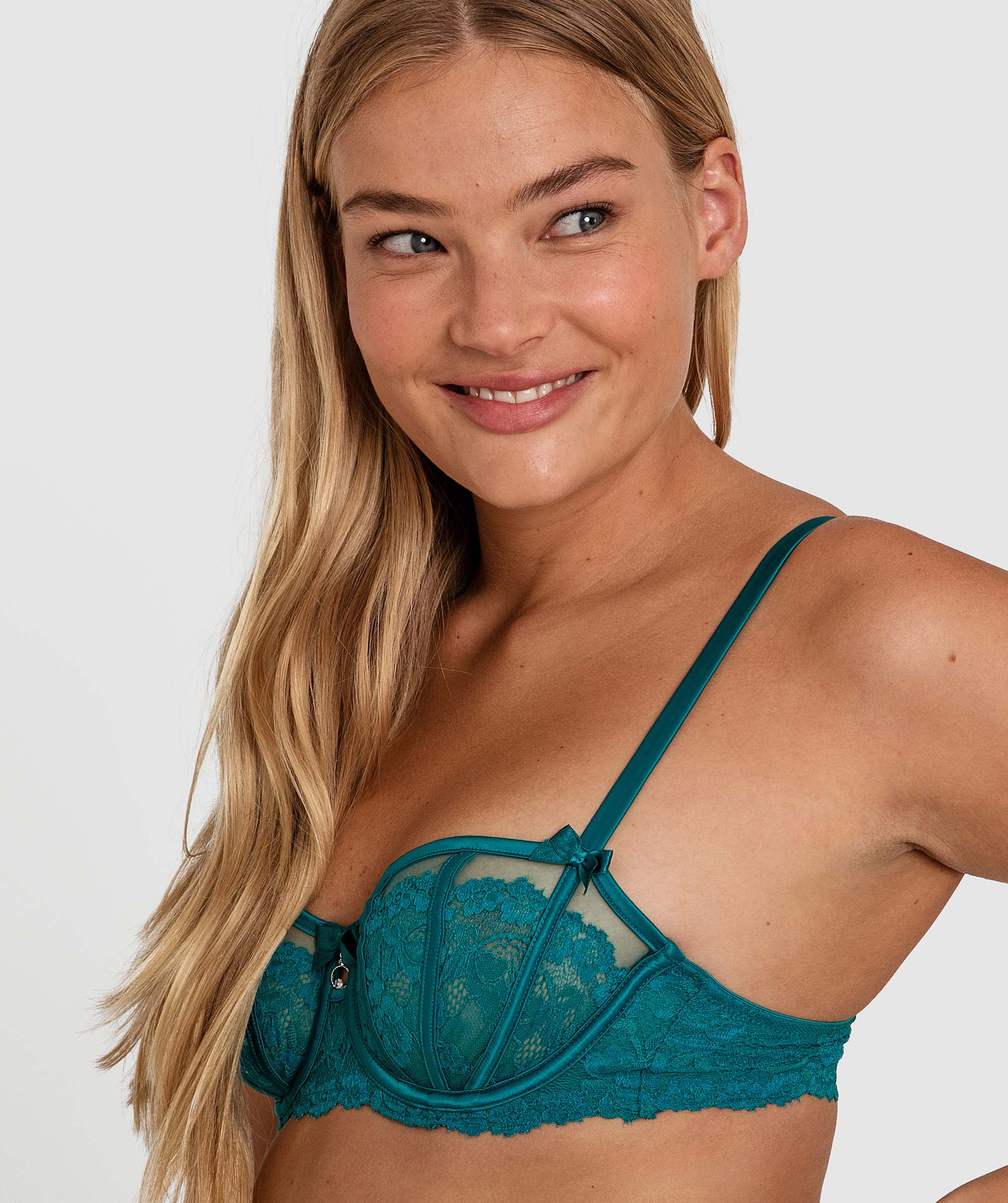 Bras N Things Bethany Full Cup Balconette Bra Teal 01382803