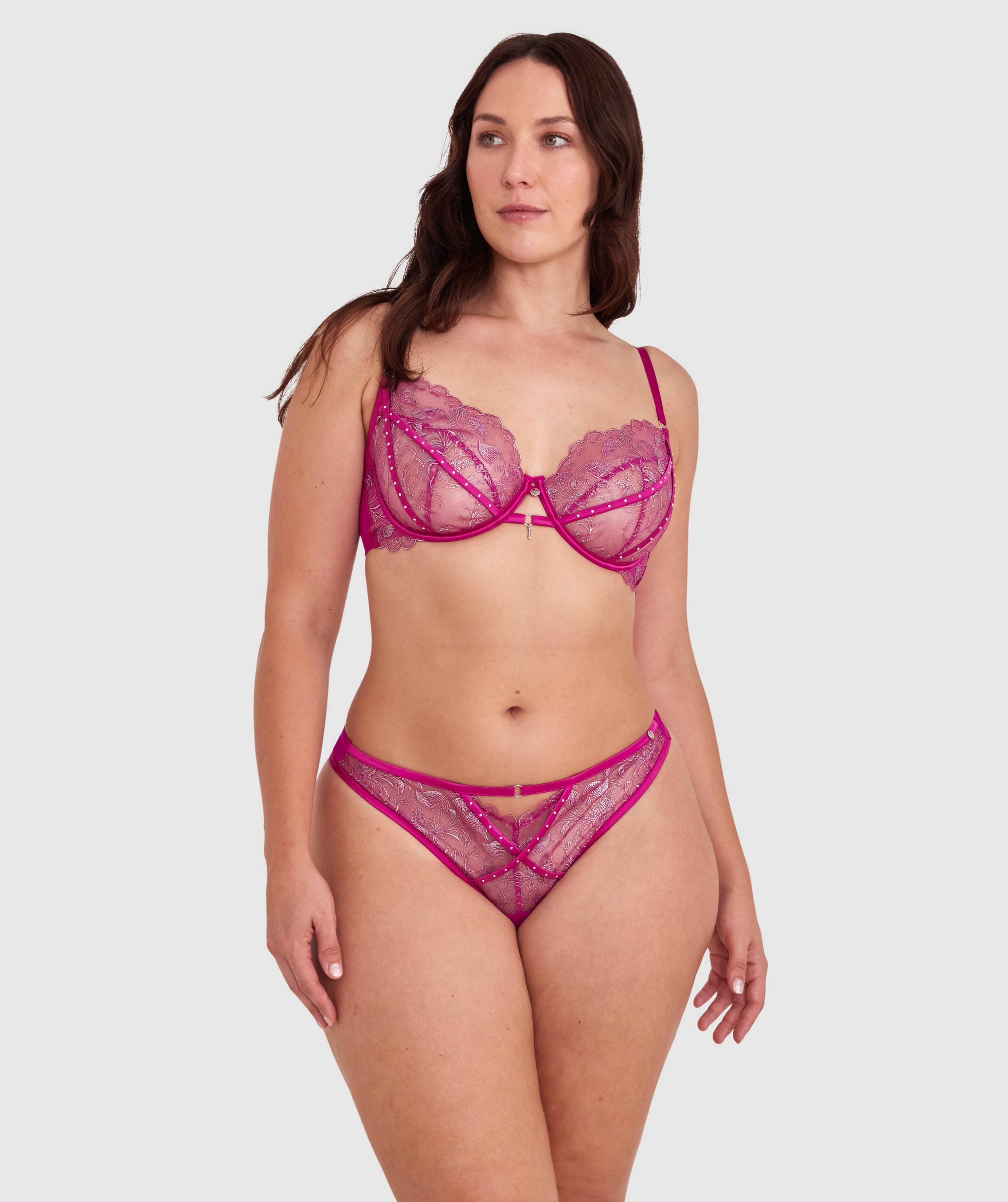 Bras N Things Vamp Dolce Push Up Longline Bra Pink 01492301