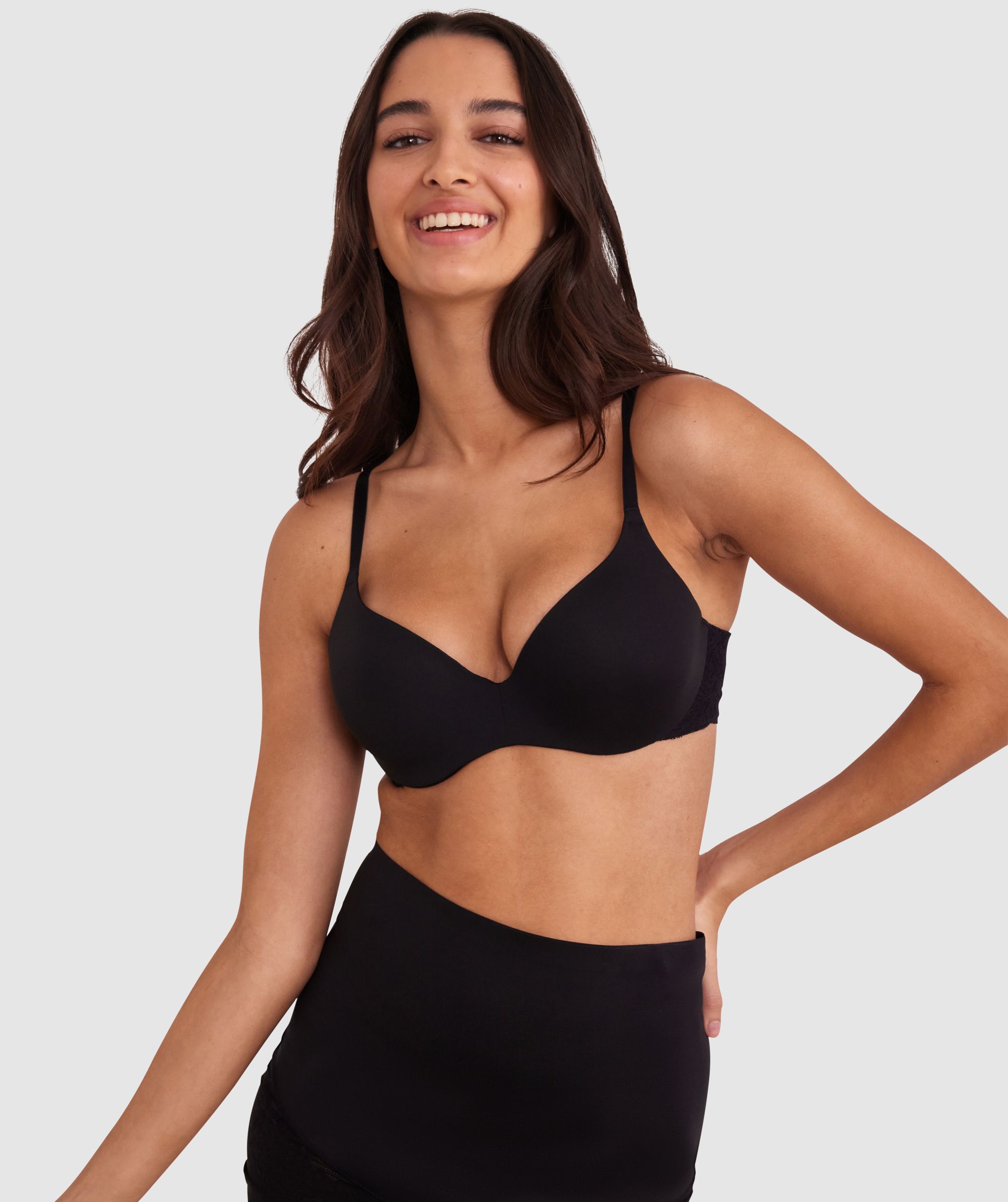 Bras N Things Planet Bliss Lace Double Push Up Bra - Black