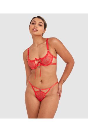 Night Games Cherry Delight Underwire & String - Red