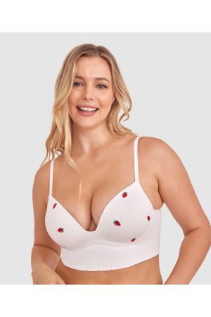 Berry Delight Push Up Wirefree Bra - Ivory