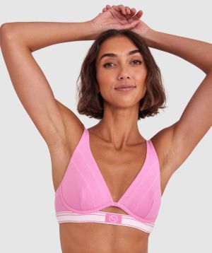 Time Out Plunge Underwire Bra - Pink