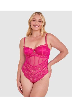 Bethany Unlined Bodysuit - Dark Pink