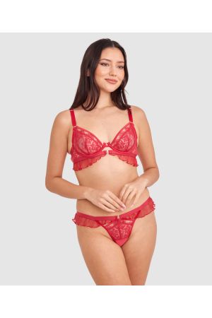 Night Games Deja Vu Underwire & String Set - Red