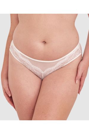 Sexy Basics Lace Brazilian Knicker - Ivory