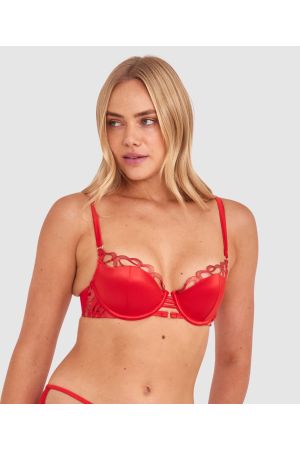 Vamp Heatwave Push Up Bra - Dark Red