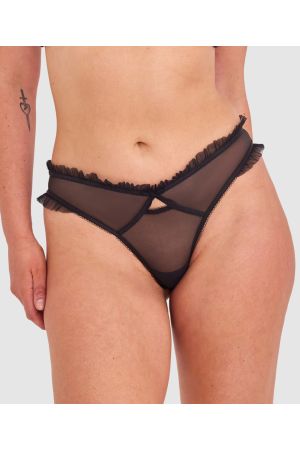 Samira High Leg Brazilian Knicker - Black