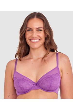 Dana Unlined Plunge Bra - Purple