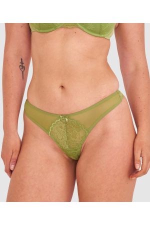 Dana High Leg G String - Khaki