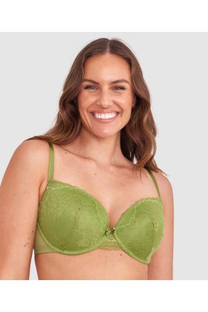 Dana Lightly Lined Plunge Bra - Khaki