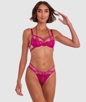 Night Games Wild Thoughts Underwire & Mini V Set - Rose