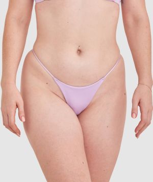 Made For Micro High Leg G String - Lilac
