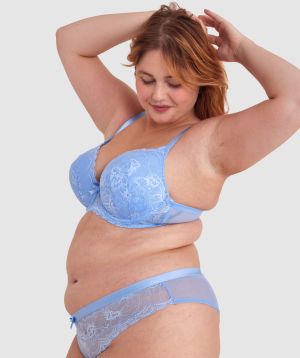 Posie Lace Full Cup Bra - Light Blue