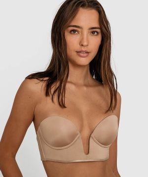 Inner Essence Strapless Plunge Bra - Nude 2