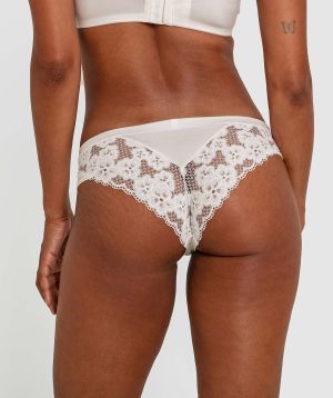 Planet Bliss Lace Brazilian Knicker - Ivory