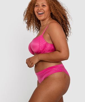 Planet Bliss Lace Brazilian Knicker - Fuchsia Pink