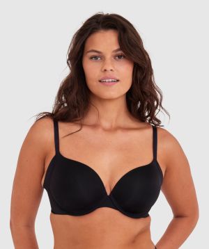 Inner Essence Full Cup Plunge Bra - Black