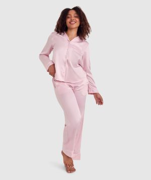 Liquid Satin Long Pants - Light Pink