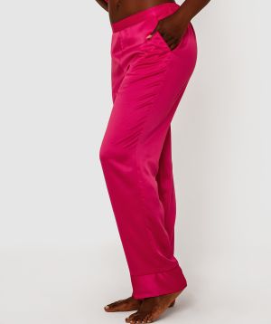 Liquid Satin Long Pant - Magenta