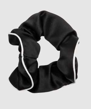 Scrunchie with Piping - Black