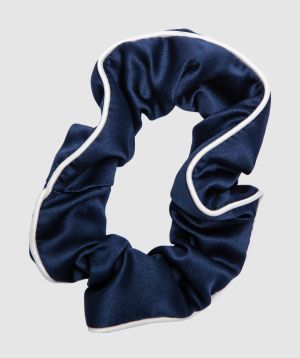 Scrunchie with Piping - Navy