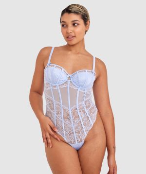 Bethany Underwire Bodysuit - Light Blue