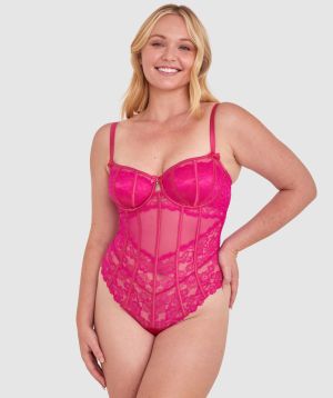 Bethany Unlined Bodysuit - Dark Pink