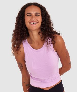 Rib Tank with Shelf Bra - Lavender