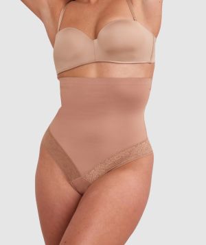 Luxe Solutions Control High Waisted V String - Nude 3