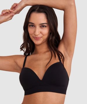 Base Layers Plunge Wirefree Bra - Black