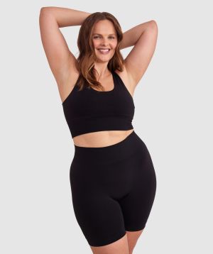 Base Layers Long Line Crop - Black