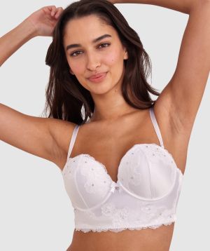 Sammy Longline Push Up Bra - Ivory