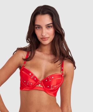 Vamp Don't You Dare Push Up Bra - Red