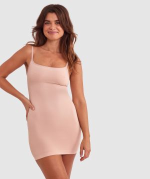 Base Layers Basic Slip Dress - Nude