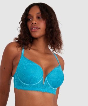 Chicago Contour Plunge Bra - Light Blue