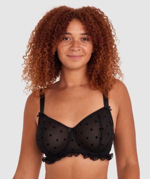 Stolen Hearts Full Coverage Underwire Bra - Black