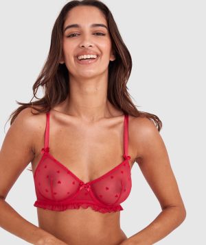 Stolen Hearts Underwire Bra - Red