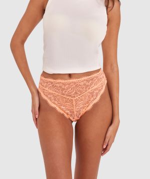 Sara High Waist Brazilian - Light Coral