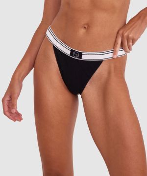 Time Out High Leg V String - Black