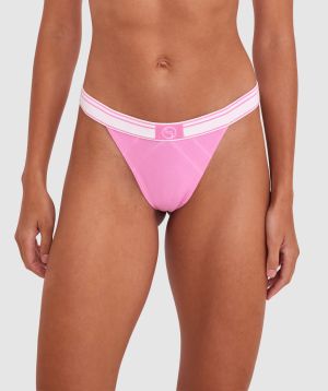 Time Out High Leg V String - Pink