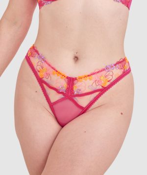 Enchanted Mi Amor High Leg Brazilian Knicker - Dark Pink