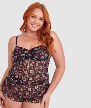 Mia Cami - Black Floral Print