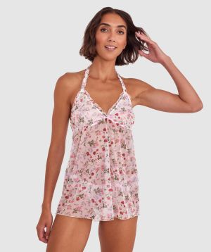 Mia Babydoll Slip - Ivory Floral Print