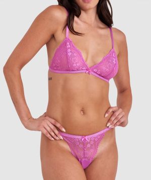 Hattie Bralette & String Set - Purple