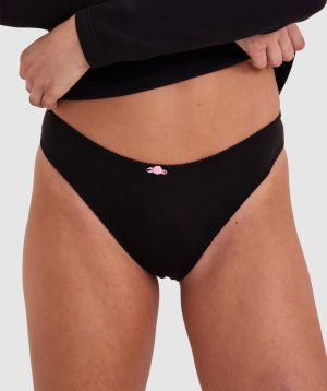 Georgia High Leg Brazilian Knicker - Black