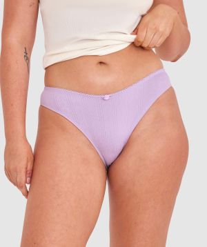 Georgia High Leg Brazilian Knicker - Lilac