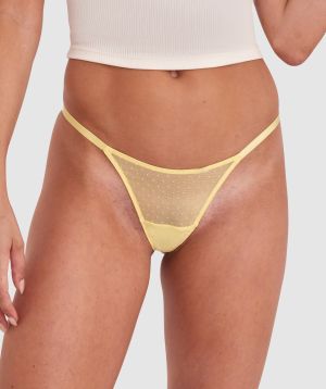 Lola High Leg String - Light Yellow