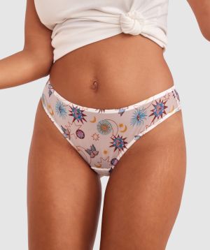 Luna Brazilian Knicker - Ivory Print