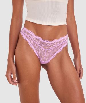 Sara High Leg V String - Lavender