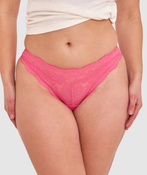 Sara High Leg G String - Rose